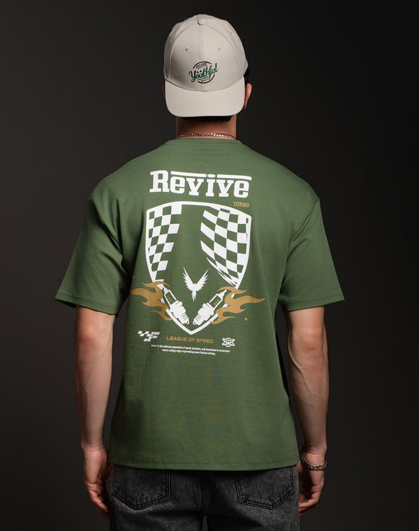 REVIVE Men's Oversized T-Shirt Green