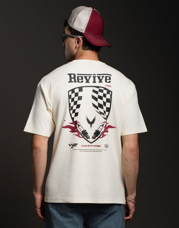 REVIVE Men's Oversized T-Shirt Off White