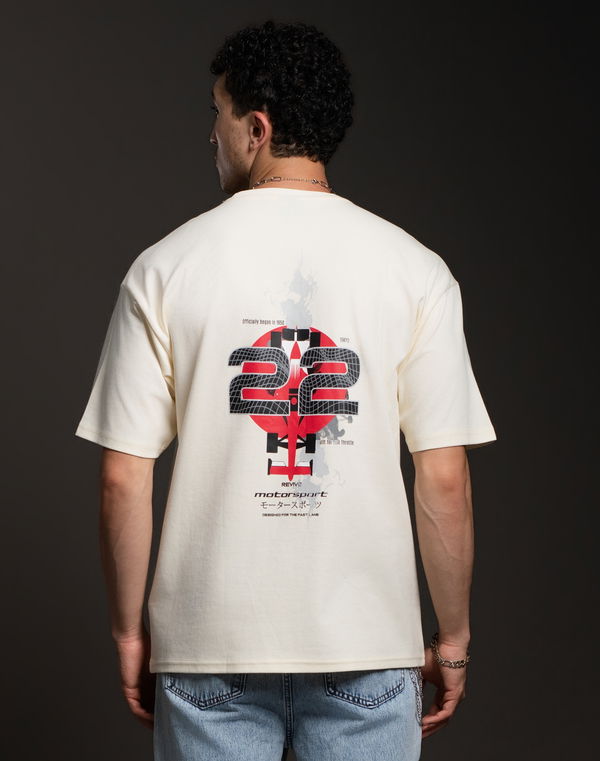 REVIVE Men's Oversized T-Shirt Off White