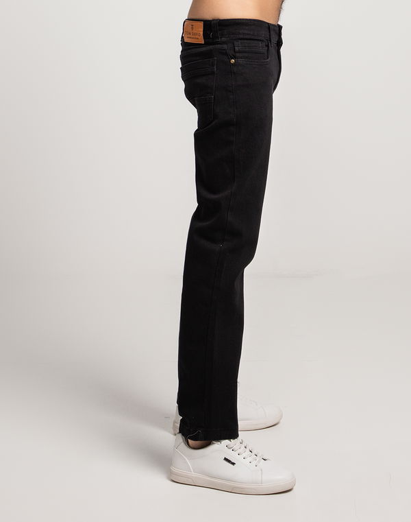 TOM DAVID Men's Regular Fit Standard Waist Jeans Black