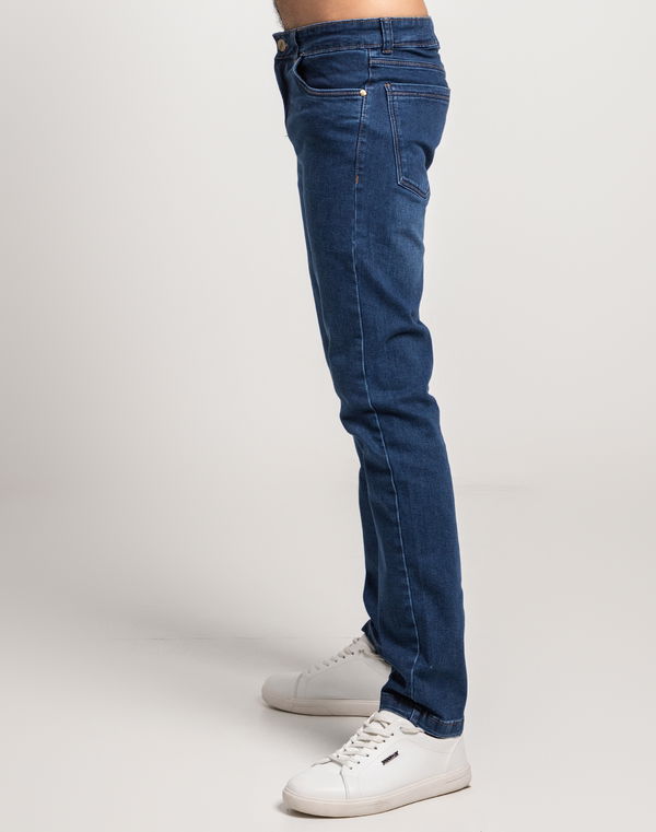 TOM DAVID Men's Slim Fit Standard Waist Jeans Mid Blue