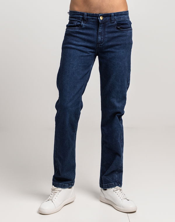 TOM DAVID Men's Straight Fit Standard Waist Jeans Dark Blue