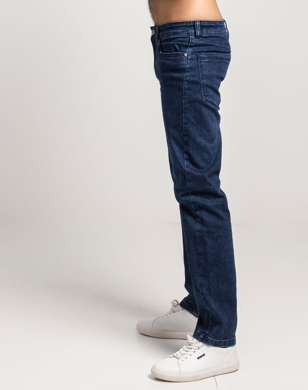 TOM DAVID Men's Straight Fit Standard Waist Jeans Dark Blue