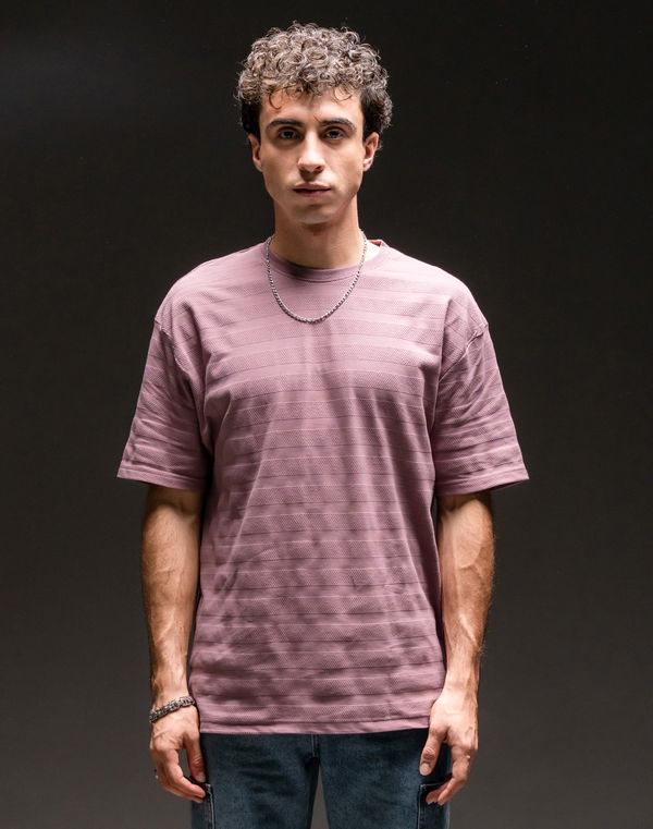 TOM DAVID Men's Oversized Cotton T-Shirt Grape