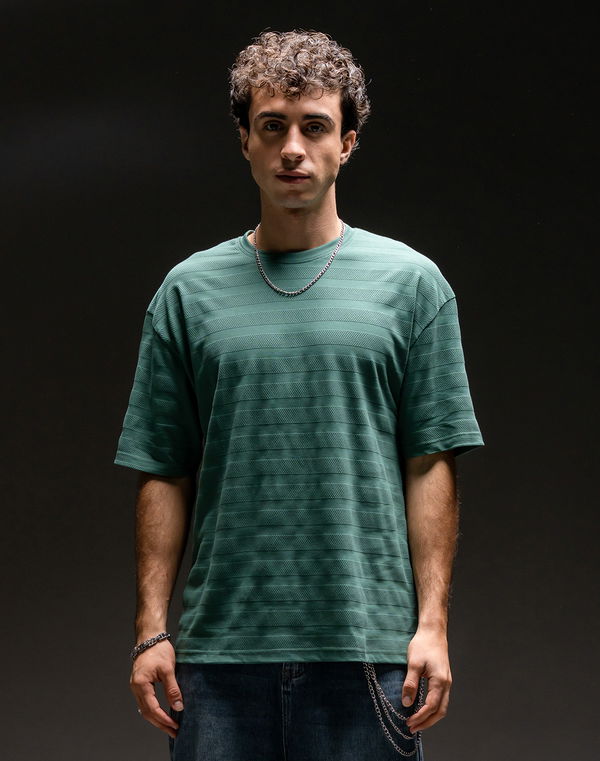 TOM DAVID Men's Oversized Cotton T-Shirt Green