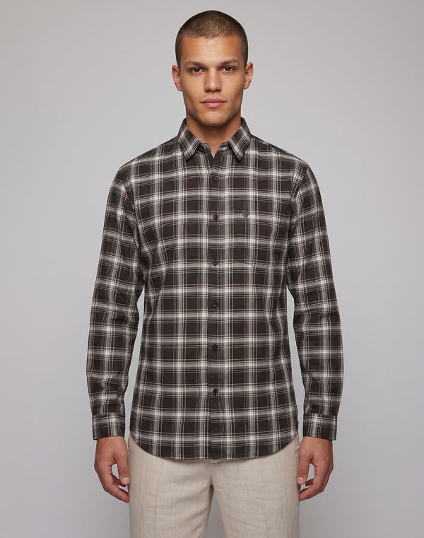 TOM DAVID Men's Regular Fit Casual Shirt Dark Green