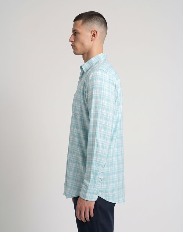 TOM DAVID Men's Regular Fit Casual Shirt Mint Blue