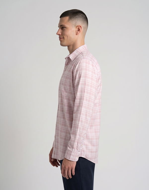 TOM DAVID Men's Regular Fit Casual Shirt Pink