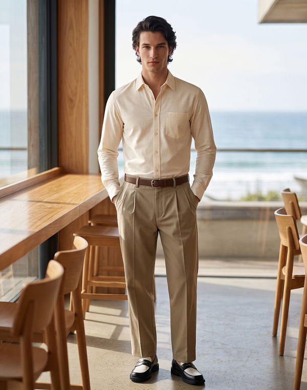 TOM DAVID Men's Slim Fit Casual Shirt