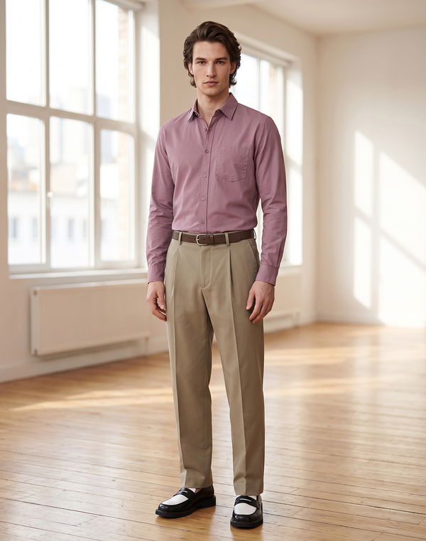 TOM DAVID Men's Slim Fit Casual Shirt