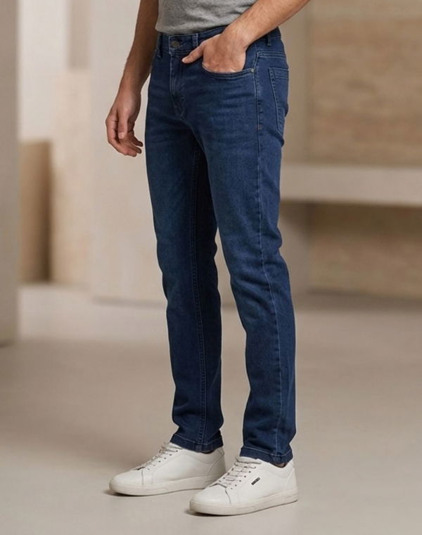 TOM DAVID Men's Slim Fit Standard Waist Jeans Dark Blue