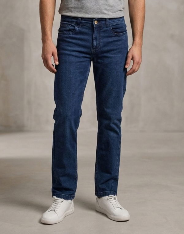 TOM DAVID Men's Straight Fit Standard Waist Jeans Dark Blue
