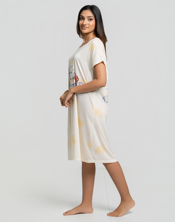 Women's Crew Neck Short Sleeve Night Shirt