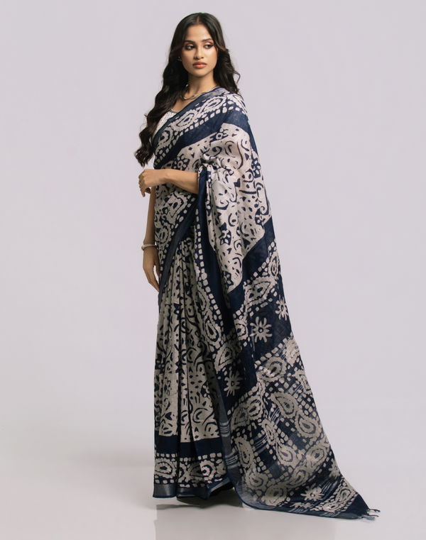 Women's Batik Cotton Saree Assorted