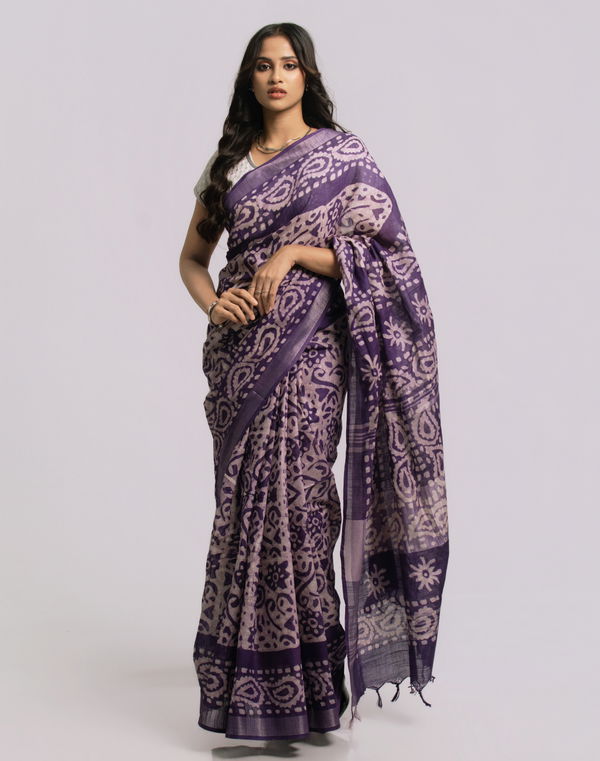 Women's Batik Cotton Saree Assorted