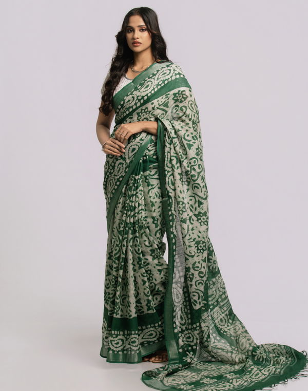 Women's Batik Cotton Saree Assorted