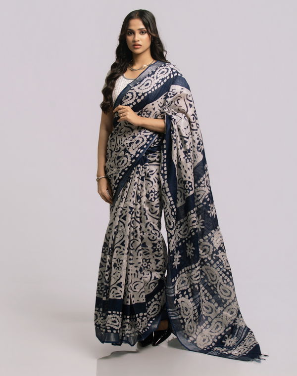 Women's Batik Cotton Saree Assorted