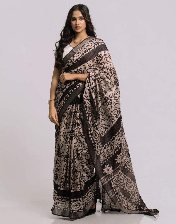Women's Batik Cotton Saree Assorted