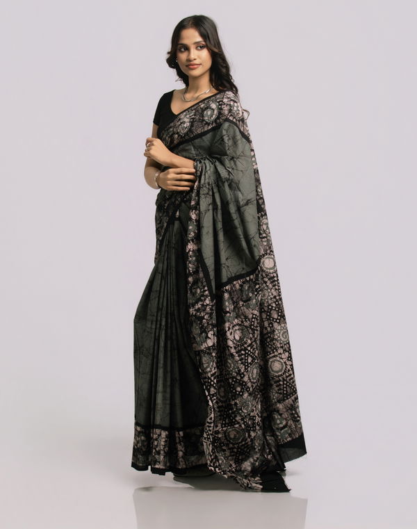 Women's Batik Cotton Saree Assorted