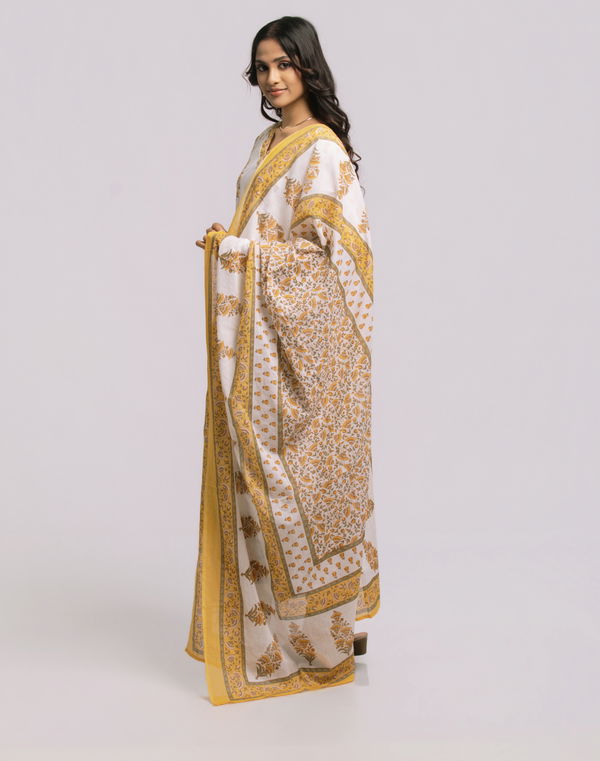 Women's Frock Style V Neck Printed Shalwar