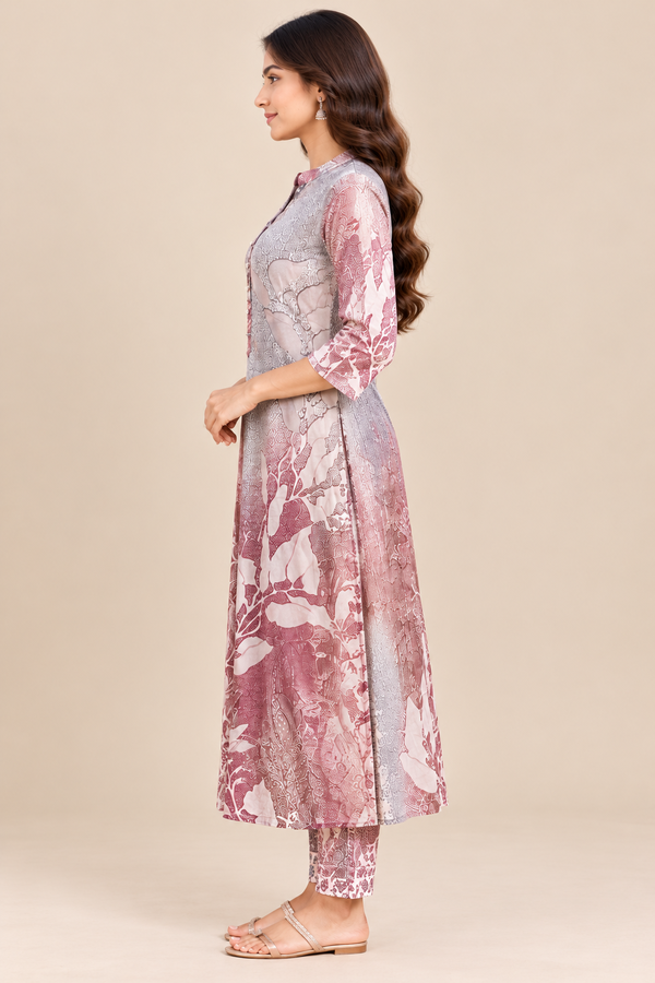 Women's Mandarin Collar Printed Kurta
