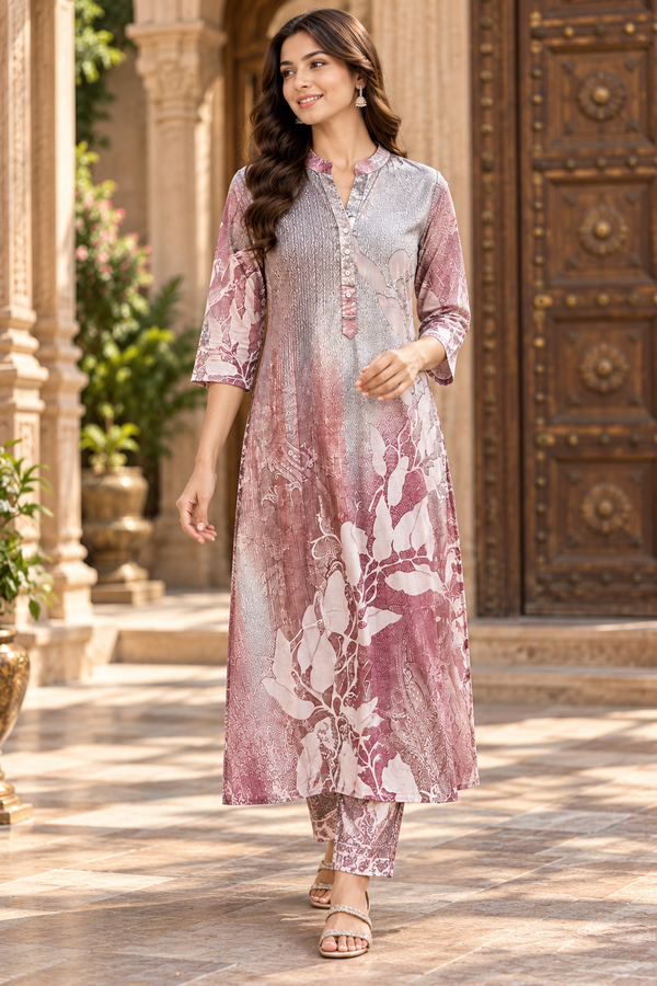 Women's Mandarin Collar Printed Kurta