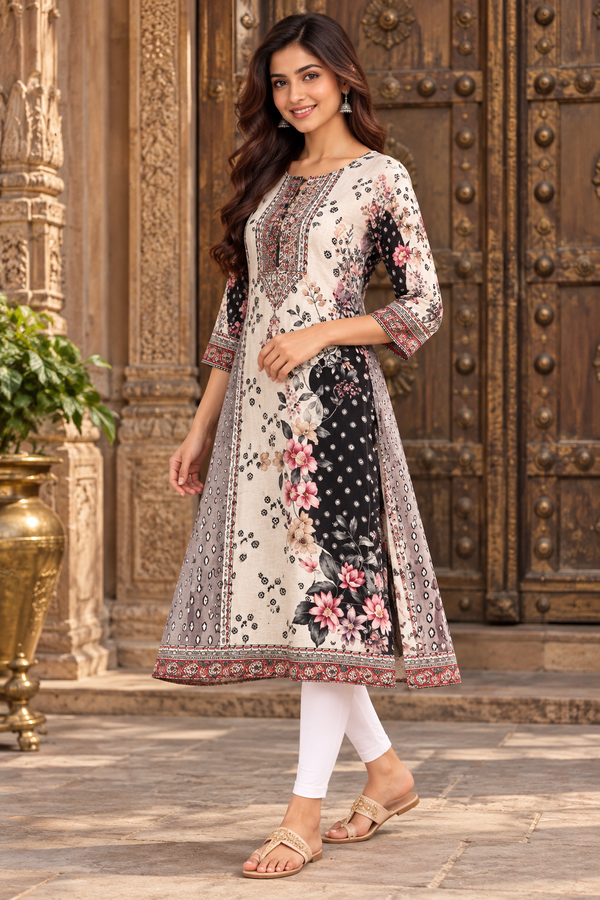 Women's Mid Length Printed Kurta