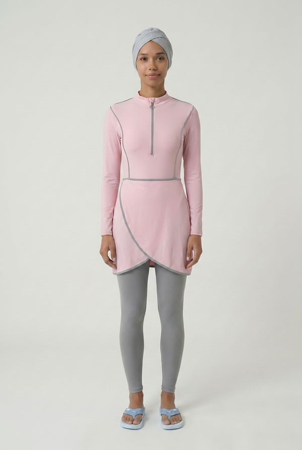 Women's Printed 3 Pcs Burkini Pink
