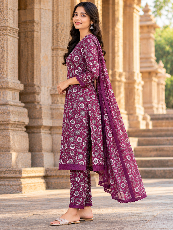 Women's V Neck Printed Shalwar