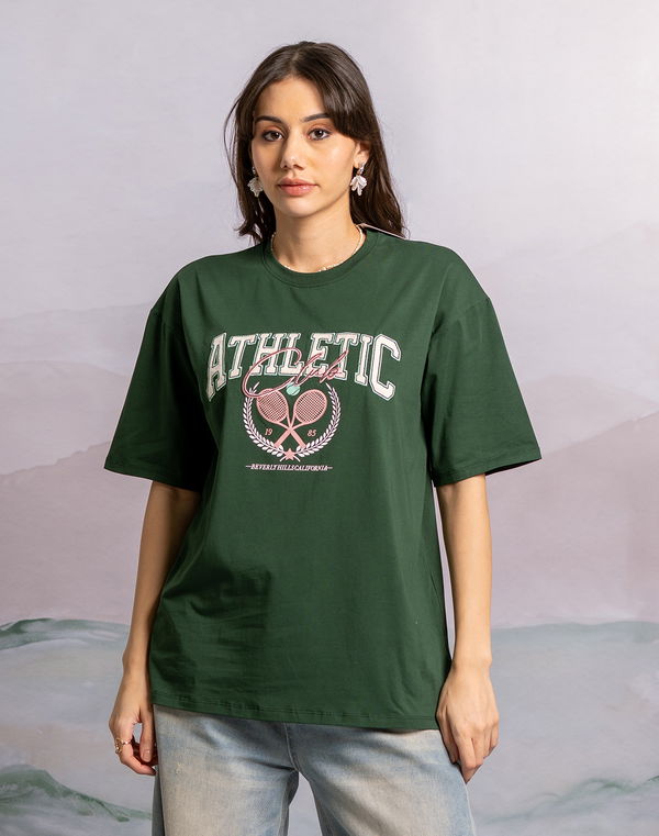 HUF & DEE Women's Oversized T-Shirt Dark Green