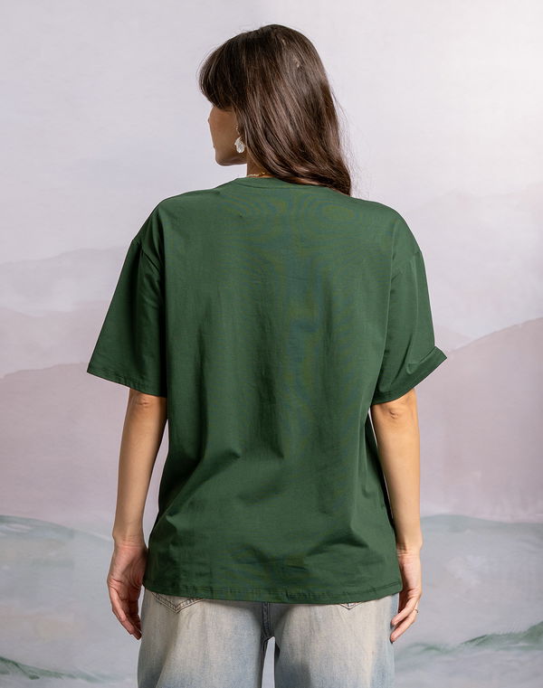 HUF & DEE Women's Oversized T-Shirt Dark Green
