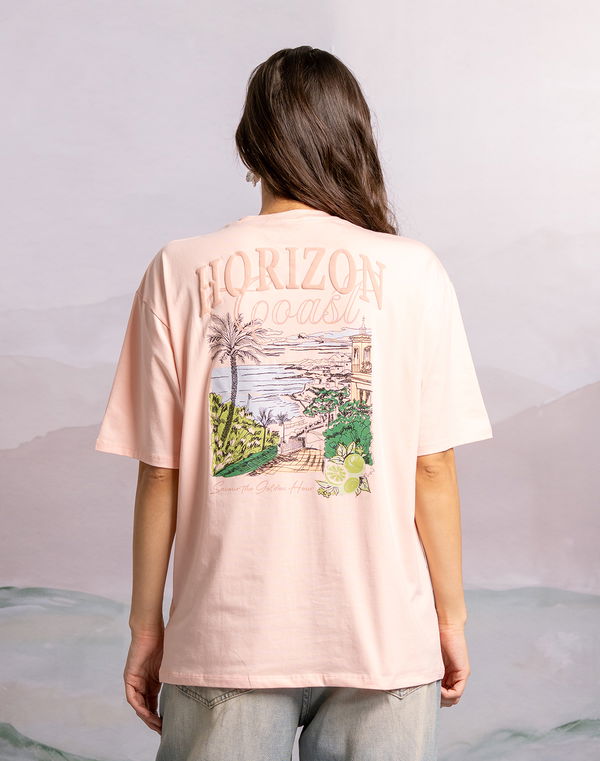 HUF & DEE Women's Oversized T-Shirt Peach