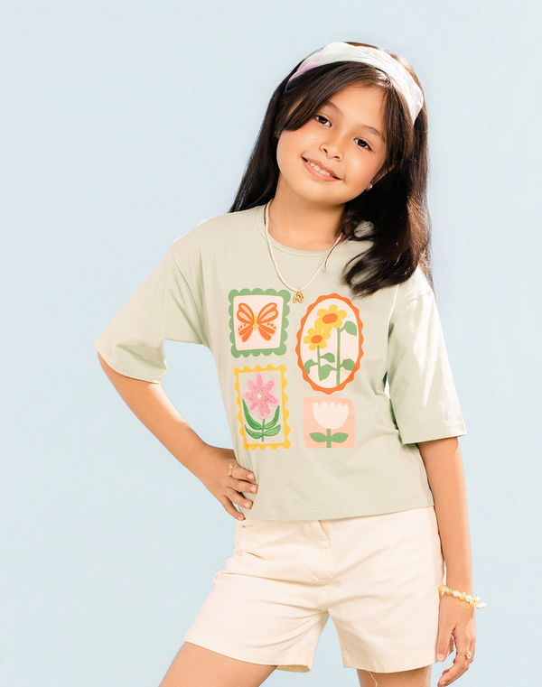NOLIMIT MAGIC IN BLOOM Girls Oversized T-Shirt Green