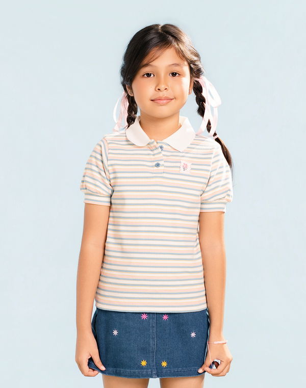 NOLIMIT MAGIC IN BLOOM Girls Polo T-Shirt Blue