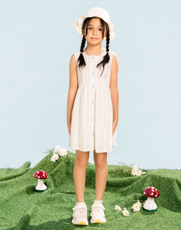 NOLIMIT MAGIC IN BLOOM Girls Stripe Dress Green
