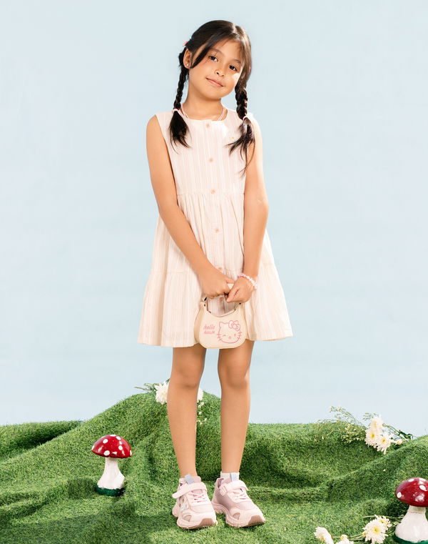 NOLIMIT MAGIC IN BLOOM Girls Stripe Dress Pink