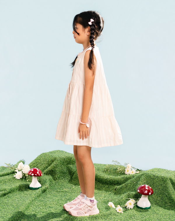 NOLIMIT MAGIC IN BLOOM Girls Stripe Dress Pink