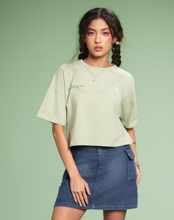 NOLIMIT THE SECRET GARDEN Kids Girls Oversized T-Shirt Green