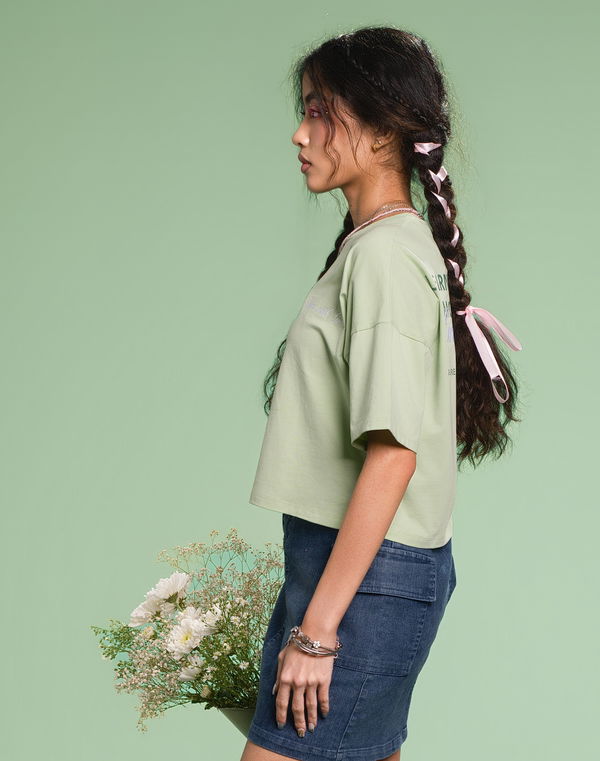 NOLIMIT THE SECRET GARDEN Kids Girls Oversized T-Shirt Green