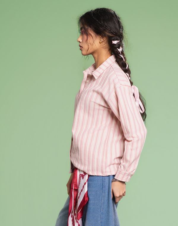 NOLIMIT THE SECRET GARDEN Kids Girls Stripe Blouse Pink