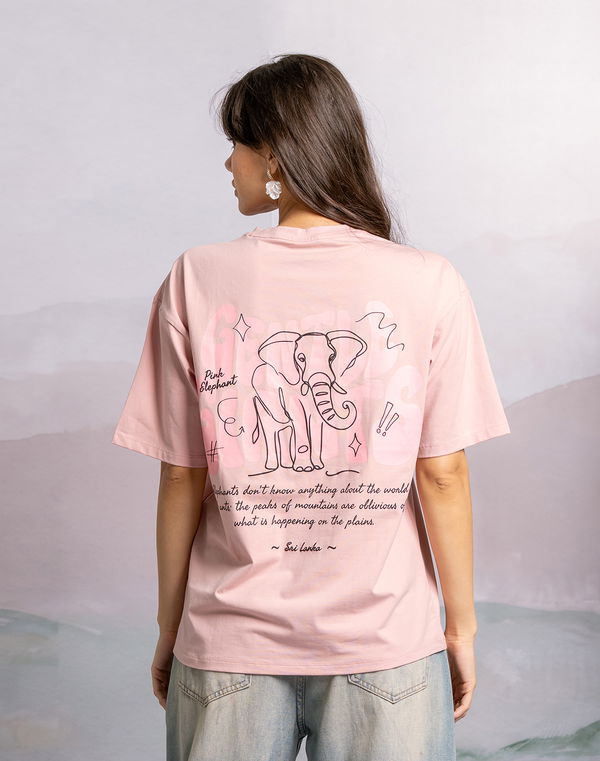 PINK ELEPHANT Women's Oversized T-Shirt Salmon Pink