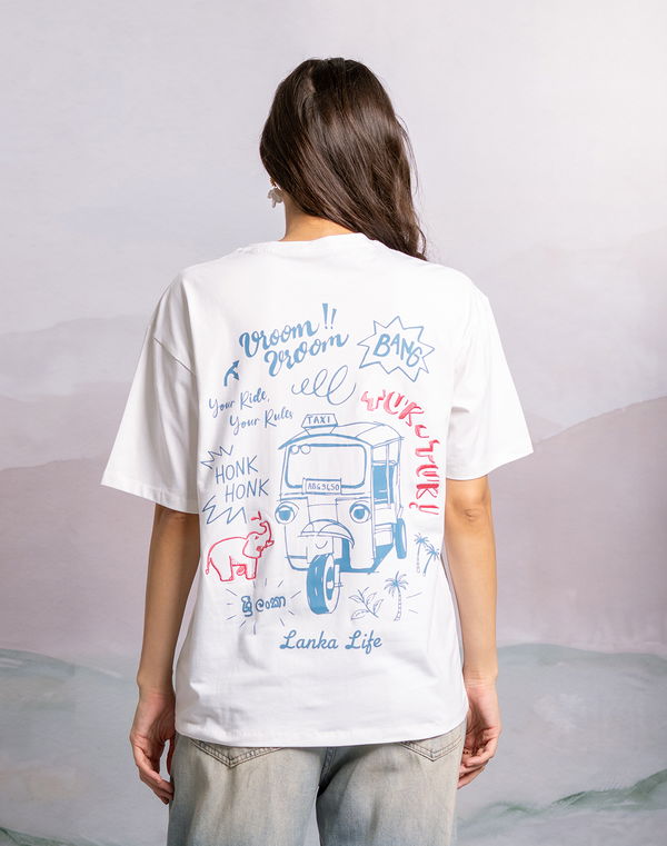 PINK ELEPHANT Women's Oversized T-Shirt White