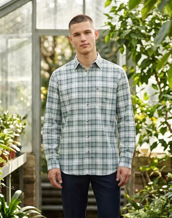 TOM DAVID Men's Regular Fit Casual Shirt Light Blue