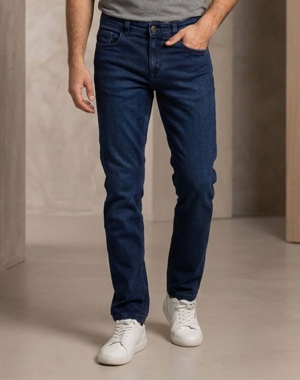 TOM DAVID Men's Slim Fit Standard Waist Jeans Dark Blue