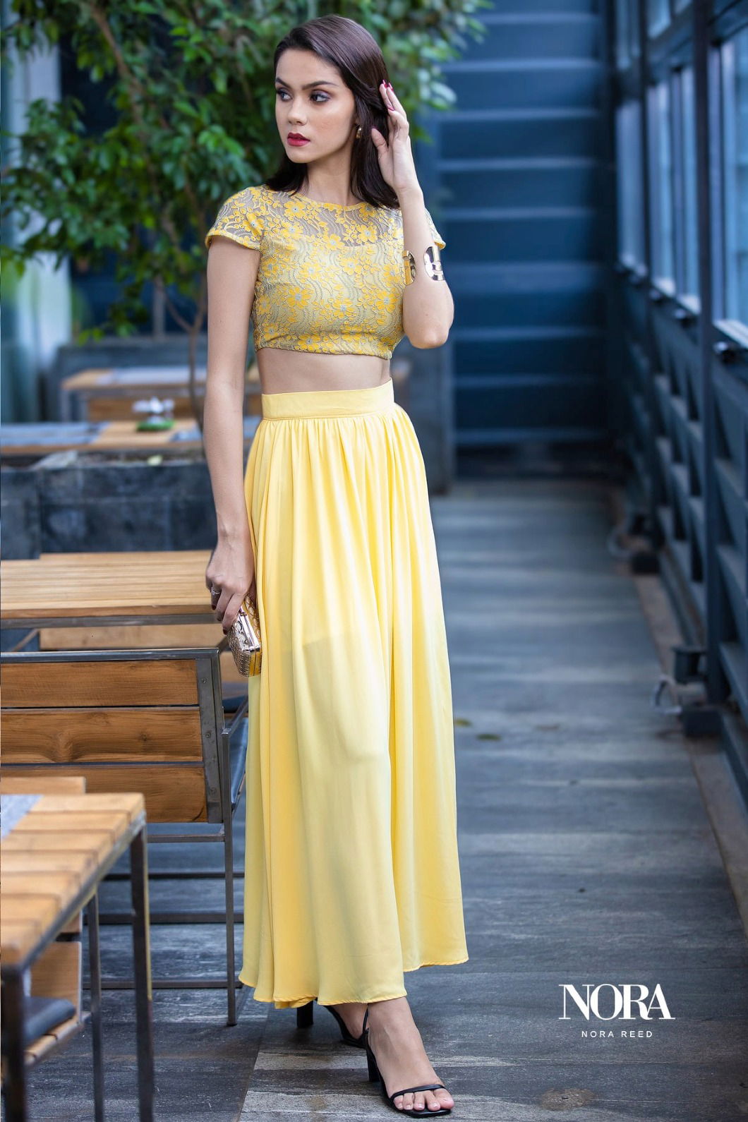 Two piece crop hotsell top and maxi skirt